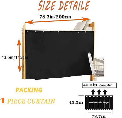 Dorm Home Solid Thicken Bunk Blackout Bed Curtains Cloth Bed Canopy Students Single Sleeper，1panel