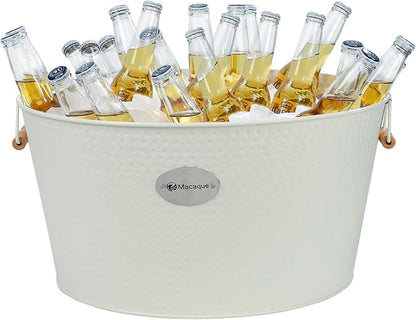 20/37 Quart Large Ice Bucket, Party Ice Bucket, Cocktail Bar Ice Bucket, Beverage Ice Bucket, Home And Kitchen Beer Ice Bucket (White-2)