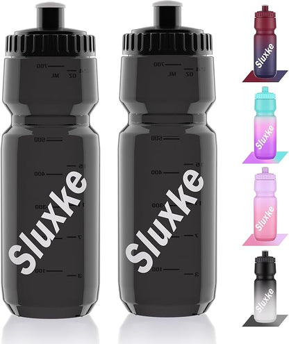 2 Pack Squeeze Water Bottles, 24oz Cycling Water Bottle, 720ml Bike Water Bottles BPA Free for cycling, Running, Hiking etc