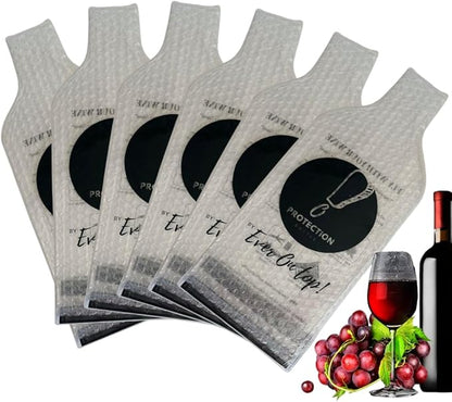 [TRIPLE PROTECTION] 6 Set (12 pcs) Reusable Wine Bottle Travel Protector Bags - Unbreakable Wine Bags for Travel, Wine Protector bags for Travel Double Layer Wine Bubble Bag for Travel