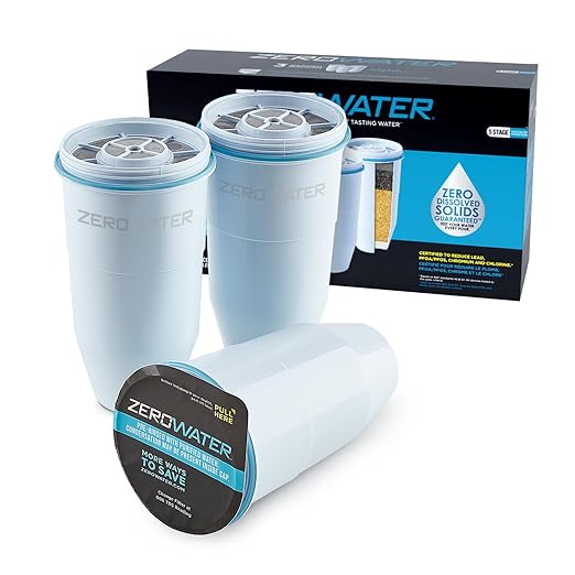 ZeroWater 52-Cup Ready-Read 5-Stage Water Filter Dispenser & Official Replacement Filter - 5-Stage Filter Replacement 0 TDS for Improved Tap Water Taste - System