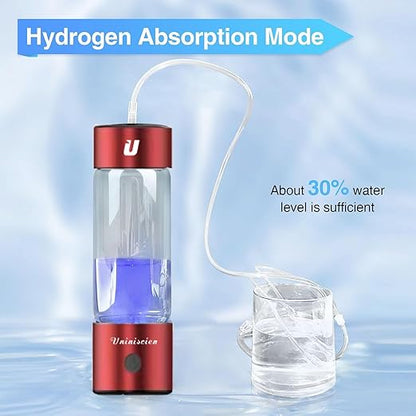 2in1 Hydrogen Water Bottle 2024, Hydrogen Water Generator with SPE PEM Technology Water ion, Hydrogen Dispenser Improves Water Drinking in 3 Minutes for Home, Office, Travel,USB-C Charging (red)