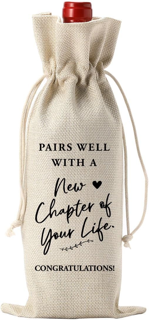 YUANHAO Farewell Gifts for Coworkers Friends Going Away Gifts for Friends New Beginnings Gifts for Women Goodbye Gifts for Coworkers Moving Away Gifts for Friends Coworker New Chapter Wine Bag