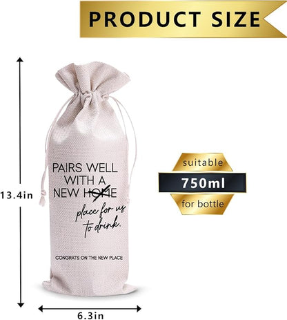 Paris Well With A New Home Gifts New Home Sweet Drawstring Wine Bag Reusable Wine Wrapping Bags New House Congratulations Housewarming Party Supplies