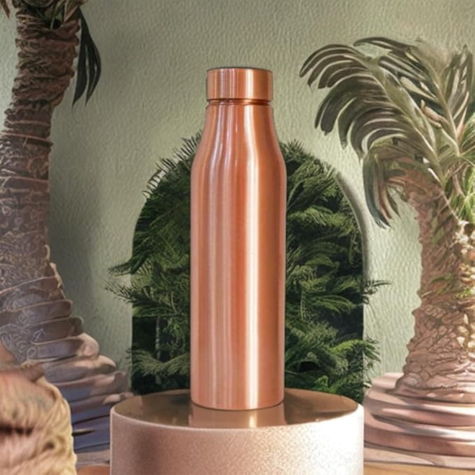 ZIG ZAG Pure Copper Water Bottle For Drinking More Water Yoga, Gym, Office, travel etc Rustproof & Leakproof Premium Copper Bottle With Health Benefits 33 OZ