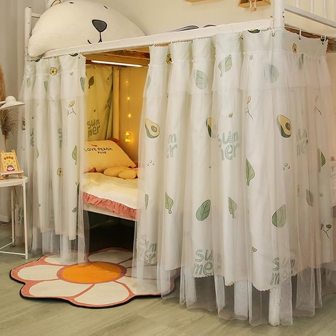 Students Dorm Bunk Bed Curtain Home Privacy Bed Shading Curtain Net Bed Cloth Dustproof Blackout Bed Canopy Bedding Curtain Students Dormitory Tent Lightproof Cloth Bedding Canopy Spread Curtain