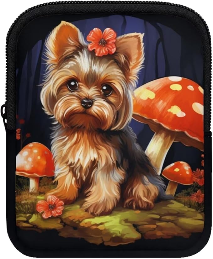 Yorkshire Terrier Water Bottle Pouch with Adjustable Strap Tumbler Cup Pouch for 40oz Stanley Accessories Mushroom Tumbler IceFlow Storage Holder