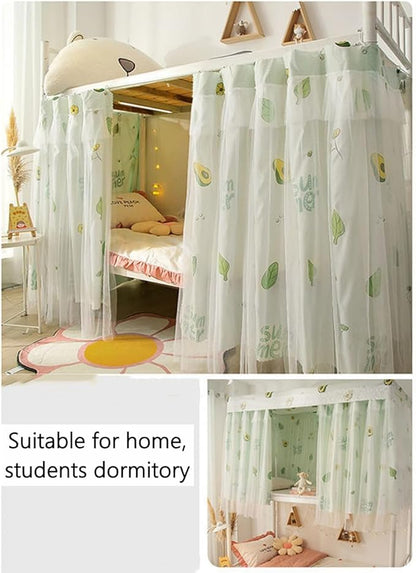 Students Dorm Bunk Bed Curtain Home Privacy Bed Shading Curtain Net Bed Cloth Dustproof Blackout Bed Canopy Bedding Curtain Students Dormitory Tent Lightproof Cloth Bedding Canopy Spread Curtain