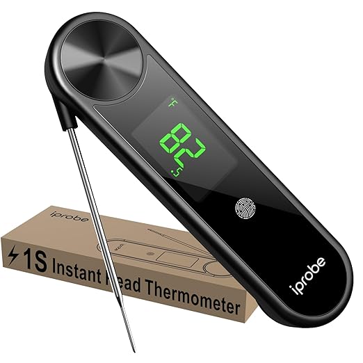 1-Second Instant Read Meat Thermometer Digital - Brightly Lit Display, IP67 Waterproof, ±0.5°F Accuracy, Versatile Kitchen Food Thermometer for Oven, Smoker, Grill