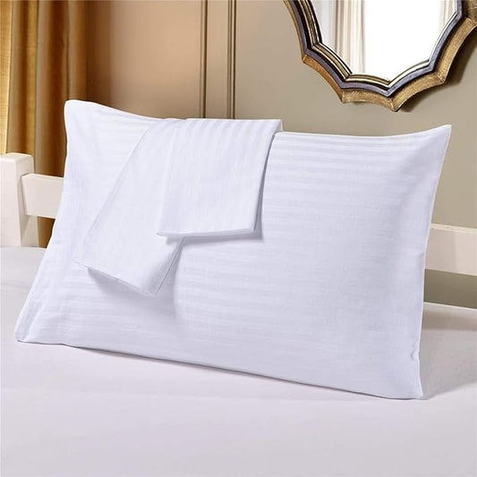 Euro Shams Pillow Covers 26" x 26" 2 Pack No Insert 600 Thread Count 100% Egyptian Cotton Square Throw Pillowcovers Smooth Feel Pillow Sham for Bedroom, Hotel, Home Decor Cushion Cover White Stripe