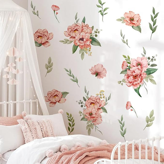 Elegant Flower Wall Decals - 2 Sheets, 30cm x 90cm Each, Perfect for Home Decor