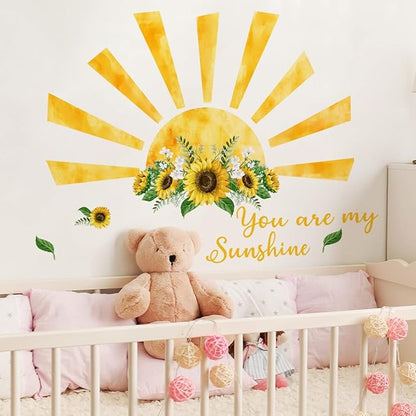 Sunflower Wall Decals - Stylish Sun and Flower Stickers for Home Decor (Set of 2)