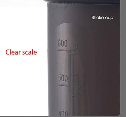 YIKANGHENG 20 OZ Mixed Bottles, 600ML Black 8.5 Inch Thick Plastic Shaker Sports Bottle for Outdoor and Bar (Black)