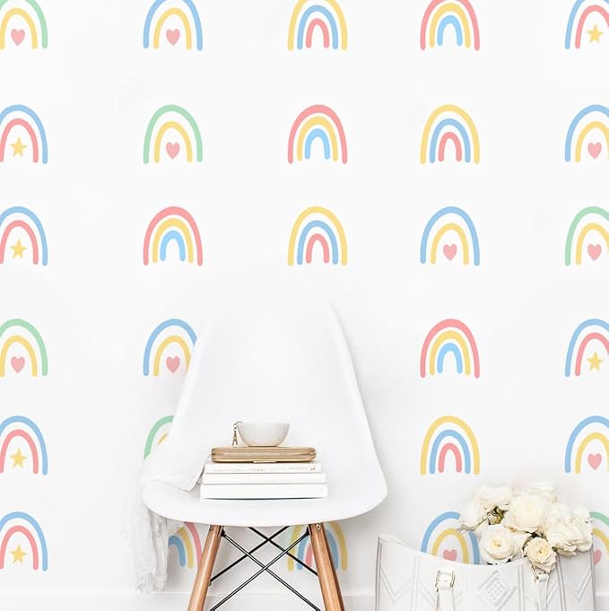 Rainbow Wall Stickers Kids Room Decals Peel and Stick Wall Decals for Living Room Bedroom Nursery Home Decor Playrooms Wall Decals (Color 01)