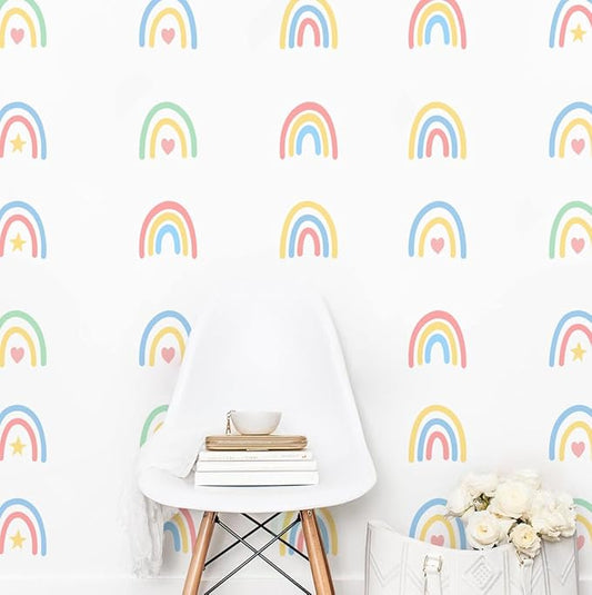 Rainbow Wall Stickers Kids Room Decals Peel and Stick Wall Decals for Living Room Bedroom Nursery Home Decor Playrooms Wall Decals (Color 01)