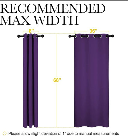 NICETOWN Kitchen Short Blackout Curtains, Home Decoration Thermal Insulated Solid Ring Top Blackout Curtains/Drapes for Bedroom(Set of 2, 42 x 68 Inch, Royal Purple)