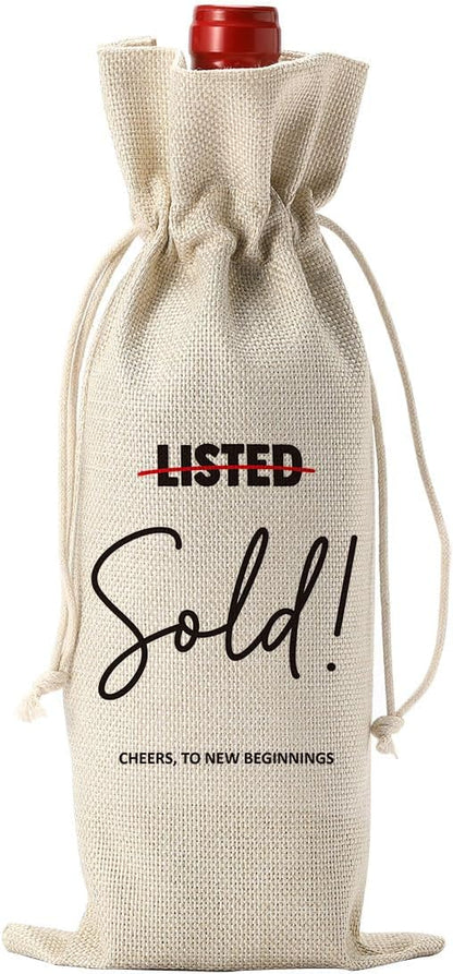 YUANHAO Realtor Wine Bag Gifts for Realtors at Closing Realtor Gifts Realtor Appreciation Gifts Thank You Gifts Realtor Gifts from New Homeowner Real Estate Agent Wine Bag