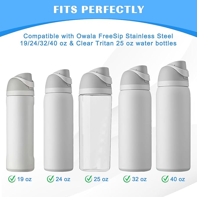 [5 Pcs] Replacement Stopper Compatible with Owala - Water Bottle Top Lid Replacement Parts for Owala FreeSip 19/24/32/40oz,Dark Gray Color Silicone Plug for Owala Accessories