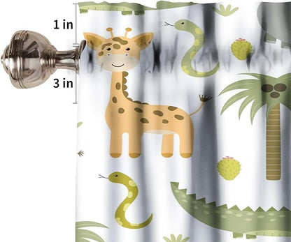 Woodland Animals Kitchen Curtain Valances, Watercolor Forest Animals Valances Set, Bear Deer Fox Wolf Set Hunting Kitchen Curtains Set for Kitchen Cafe Living Room Bedroom Decor 54x18 Inch, 1 Panel