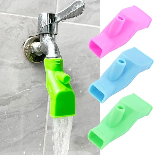 6Pcs Silicone Faucet Extender Food-Grade Water Spout Cover Tooth Brushing Gargle Hand Washing Extender for Home Bathroom Kitchen