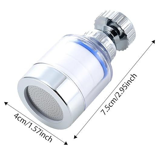 Sink Filter Water Faucet, Transparent 360 Degree Rotating Water Filter Removes Chlorine, Fluorine, Heavy Metals and Hard Water, Multipurpose Water Purifier for Home, Kitchen Water Filtration(ZS237)