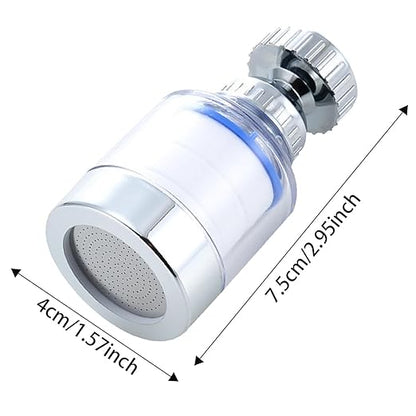 Sink Filter Water Faucet, Transparent 360 Degree Rotating Water Filter Removes Chlorine, Fluorine, Heavy Metals and Hard Water, Multipurpose Water Purifier for Home, Kitchen Water Filtration(ZS237)