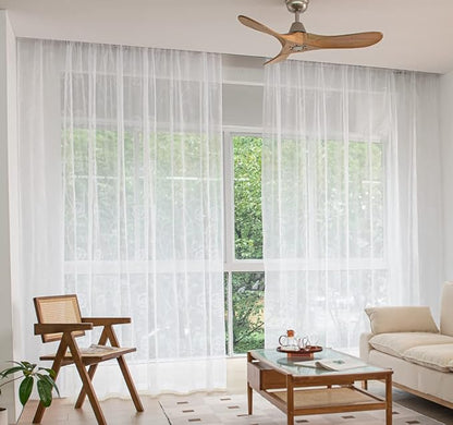 Windows Embroider-Spray Sheer White Curtains 72 Inches Length 2 Panels Voile Light Filtering Sheer Curtains Panel Basic Rod Pocket Sheer for Bedroom Living Room Children Room Kitchen Yard