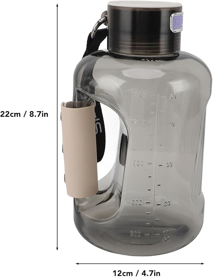 1.5L Hydrogen Water Bottle, Hydrogen Water Bottle Generator, SPE PEM Technology, Portable Water Bottle for Sports, Travel (Ash Black)