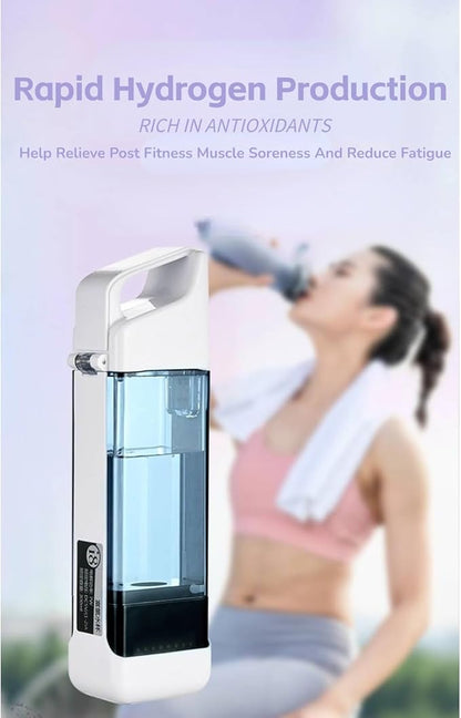 Yoidesu Hydrogen Water Bottle 300ML, Rechargeable SPE PEM Portable Water Ionizer Machine, 3Min Quick Electrolysis, Hydrogen Rich Water Glass Bottle for Exercise Home Health