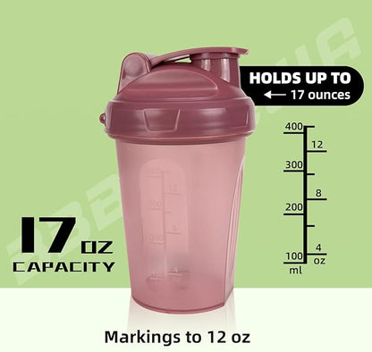 [3 PACK] 17 oz Protein Shaker Bottles Protein Mixer - Leak Proof Shaker Cups for Protein Shakes, Protein Shaker Bottle, Protein Shake Cup, BPA Free & Dishwasher Safe Black/Blue/Pink