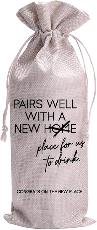 Paris Well With A New Home Gifts New Home Sweet Drawstring Wine Bag Reusable Wine Wrapping Bags New House Congratulations Housewarming Party Supplies