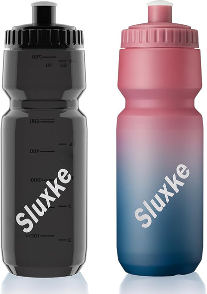 2 Pack Squeeze Water Bottles, 24oz Cycling Water Bottle, 720ml Bike Water Bottles BPA Free for cycling, Running, Hiking etc