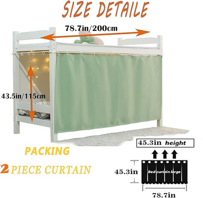 Dorm Home Solid Thicken Bunk Blackout Bed Curtains Cloth Bed Canopy Students Single Sleeper，2panel