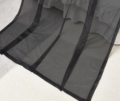 Akiky Bed Canopy Curtains Black Sheer Canopies Bed Drapes Sheer Scarf Valance 1 Canopy Panel King Size Bed Scarf Valance Home décor