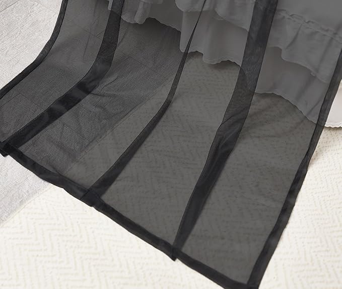 Akiky Bed Canopy Curtains Black Sheer Canopies Bed Drapes Sheer Scarf Valance 1 Canopy Panel Full Queen Size Bed Scarf Valance Home décor