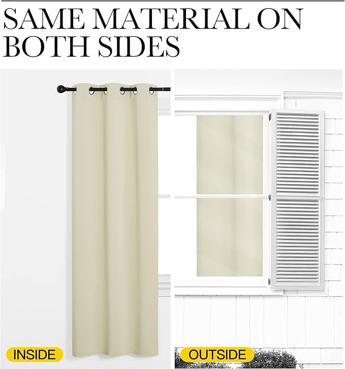 NICETOWN Beige Room Darkening Curtains 102" Long for Boho Farmhouse Home Decoration, 55" Wide, Set of 2, Window Treatment Total Privacy Drape Panels for Bedroom Living Room Guest Room