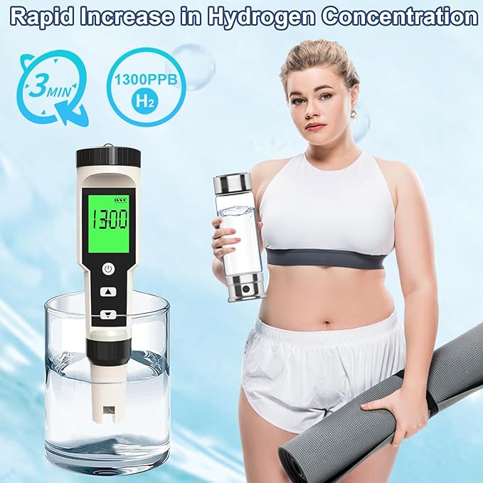 Upgraded Hydrogen Water Bottle Generator, Hydrogen Water Generator， Portable Hydrogen Water Bottle Generator Machine for Home Office Travel Use, 1300PPB, 400ML