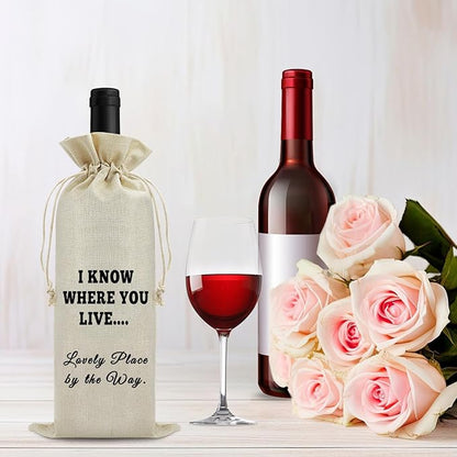 Moving Away Gift For Neighbors Housewarming Wine Bag Unique New House Gifts For Homeowner Wine Gift Bag Goodbye Farewell Gifts For Women Congratulations Housewarming Wedding Birthday Party Supplies