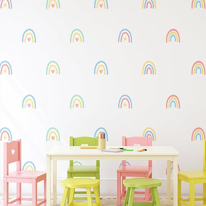 Rainbow Wall Stickers Kids Room Decals Peel and Stick Wall Decals for Living Room Bedroom Nursery Home Decor Playrooms Wall Decals (Color 01)