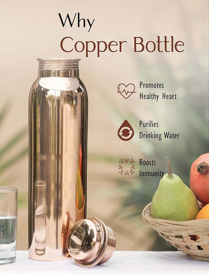 100% Pure Copper Water Bottle, 1 Liter Water Bottles, Copper Water Bottle, Drinking Water Bottles, Water Bottle Copper, Water Bottles For Women, Copper Gifts