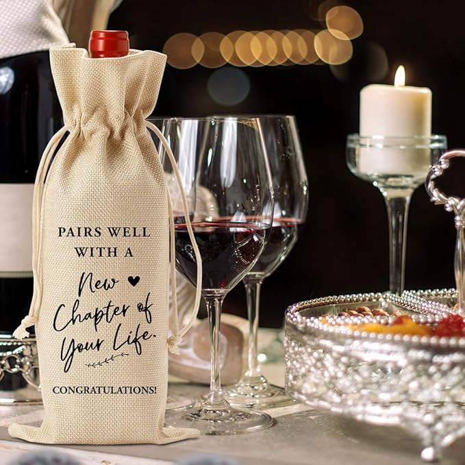 YUANHAO Farewell Gifts for Coworkers Friends Going Away Gifts for Friends New Beginnings Gifts for Women Goodbye Gifts for Coworkers Moving Away Gifts for Friends Coworker New Chapter Wine Bag