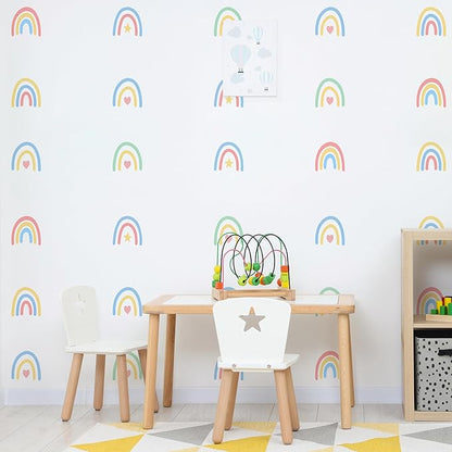 Rainbow Wall Stickers Kids Room Decals Peel and Stick Wall Decals for Living Room Bedroom Nursery Home Decor Playrooms Wall Decals (Color 01)