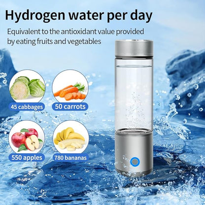 SASCA Portable Best Hydrogen Water Bottle Generator Machine With Advanced SPE/PEM Technology, Capacity 300 mL With 3000 PPb Alkaline Water Bottle For Home, Office, Travel, Daily Drinking and Gifts