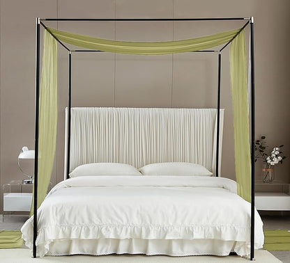 Akiky Bed Canopy Curtains Sage Green Sheer Canopies Bed Drapes Sheer Scarf Valance 1 Canopy Panel Twin Size Bed Scarf Valance Home décor