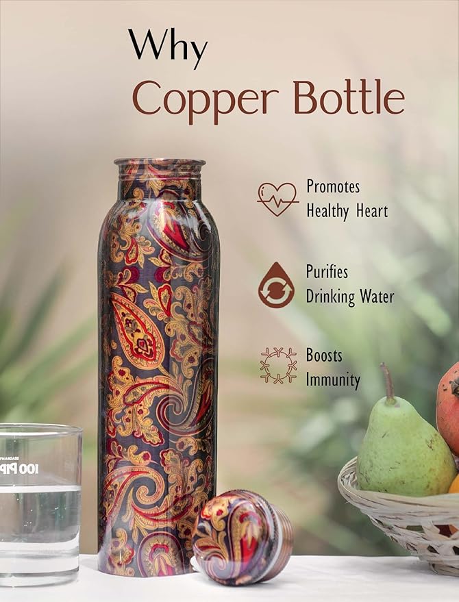 100% Copper Water Bottle, 1 Liter Water Bottle, Copper Water Bottle For Drinking, Copper Bottle, Water Bottles, Water Storage, Drinking Water Bottles, Water Bottles For Women, Water Bottles For Men