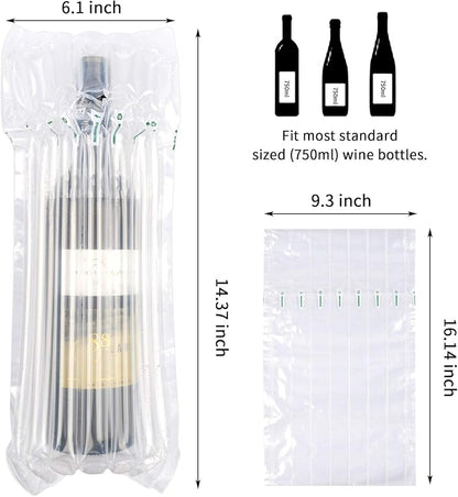 100 Packs Wine Bags for Travel, Wine Travel bags for Wine Bottles, Inflatable Wine Bottle Protector for Travel Shipping, Wine Skins for Travel