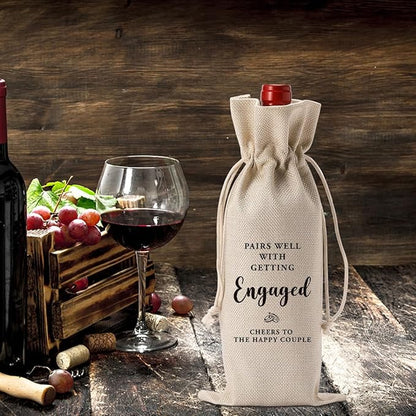 YUANHAO Engagement Wine Bag, Wedding Wine Bag, Engagement Gifts for Couples Women Men, Pairs Well With Planning a Engagement Wine Bag