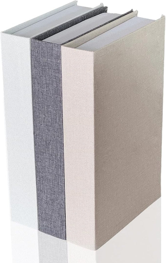 Neutral Home Books Decor Display for Living Room and Office,Paris Tokyo New York Fashion Decorative Book Hardcover Fake Decorative Books for Coffee Tables (Flax)