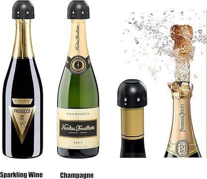 2 Packs Champagne Stoppers, Leakproof Champagne Stoppers, Reusable Champagne Preserver Bottle Saver, Champagne, Cava, Prosecco Sparkling Wine Keep Fresh,Fits Most Champagne Bottle.