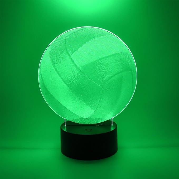 3D Optical Illusion Night Light Bedroom Home Office Decoration 7 Colors Changing Touch Control Birthday Christmas Gifts (Volleyball Shape)